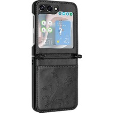 Mays Home1 Samsung Galaxy Z Flip6 Manyetik Kapatma Bilek Kayışı Pu Kart Için Flip Case (Yurt Dışından)