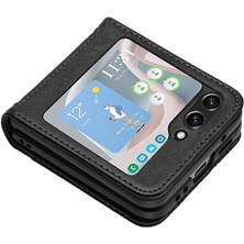 Mays Home1 Samsung Galaxy Z Flip6 Manyetik Kapatma Bilek Kayışı Pu Kart Için Flip Case (Yurt Dışından)