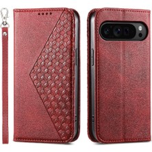 Bdt Shop Google Piksel 9 Pro Günlük Kullanım Için Flip Case Standı Cüzdan El Kayışı Eşkenar Dörtgen (Yurt Dışından)