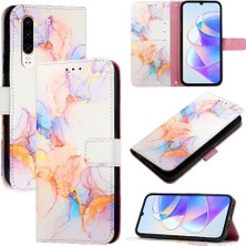 Bdt Shop Huawei P30 Kickstand Cüzdan Pu Deri Mermer Desen Için Kılıf (Yurt Dışından)