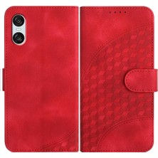 Bdt Shop Sony Xperia 10 Vı Darbeye Deri Kılıf Için Flip Case Geometrik Desen (Yurt Dışından)