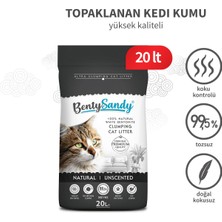 BentySandy Natural Doğal Kokusuz Topaklanan Kedi Kumu 20 Lt