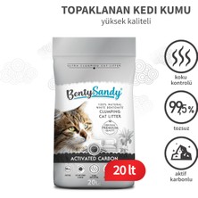 BentySandy Activated Carbon Aktif Karbonlu Topaklanan Kedi Kumu 20 Lt