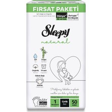 Sleepy Natural Fırsat Paketi Bebek Bezi 1 Numara Newborn 50 Adet