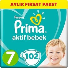 Prima Aktif Bebek, Bebek Bezi 7 Numara, 48 Adet  102ADET