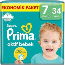 Prima Aktif Bebek, Bebek Bezi 7 Numara, 48 Adet  34ADET