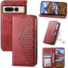 Bdt Shop Google Pixel 8 Pro Günlük Kullanım Için Flip Case El Kayışı Eşkenar Dörtgen Şekli Cüzdan (Yurt Dışından)