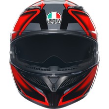 Agv K3 Compound Black Red Kapalı Kask