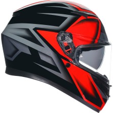 Agv K3 Compound Black Red Kapalı Kask