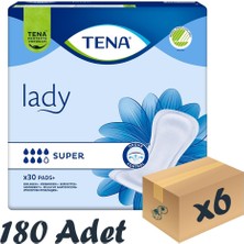 TENA Lady Super, Kadın Mesane Pedi, 7 Damla, 30'lu 6 Paket 180 Adet