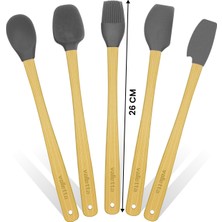 Valletta 5'li Gri Bambu Silikon Spatula Seti Uzun 26 cm