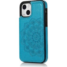 Bdt Shop IPhone 13 Için Kart Tutucu Kılıf ile Cüzdan Kabartmalı Mandala Pu Deri (Yurt Dışından)