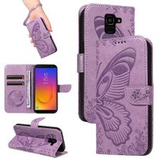 Bdt Shop Samsung Galaxy J6 2018 Için Flip Case Ayrılabilir El Kayışı Kabartmalı Yüksek (Yurt Dışından)