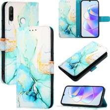 Bdt Shop Huawei P30 Pro Kickstand Cüzdan Mermer Desen Pu Deri Kılıf (Yurt Dışından)