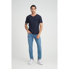 Alexander Gardi V Yaka Fitilli Regular Fit T-Shirt (E24-74602)