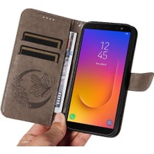 BDT Boutique Samsung Galaxy J6 2018 Için Flip Case Ayrılabilir El Kayışı Kabartmalı Yüksek (Yurt Dışından)