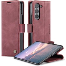 BDT Boutique Samsung Galaxy Z Için Flip Case Fold 6 5g Kılıf Kart Yuvası Kickstand Manyetik (Yurt Dışından)