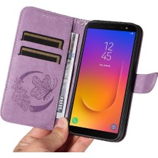 BDT Boutique Samsung Galaxy J6 2018 Için Flip Case Ayrılabilir El Kayışı Kabartmalı Yüksek (Yurt Dışından)