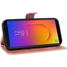 BDT Boutique Samsung Galaxy J6 2018 Için Flip Case Ayrılabilir El Kayışı Kabartmalı Yüksek (Yurt Dışından)