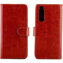 BDT Boutique Sony Xperia 5 Için Flip Case Darbeye Kickstand Kart Tutucu Pu Deri (Yurt Dışından)