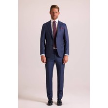 Ysf Erkek Petrol Slim Fit Sivri Yaka Takım Elbise