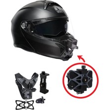 Prepare Kask Için Alt Çene Bağlantı Aparatı Aksiyon Kamera ve Telefon Tutucu Set Motosiklet Kask Teçhizat