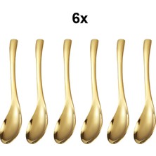 Chavin Paslanmaz Çelik 6 Adet Gold Tatlı Meyve ve Dondurma Kaşığı CIN757SR-6
