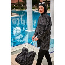 Marina Desenli Tam Kapalı Tesettür Mayo R2406