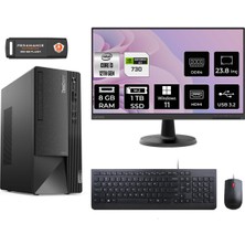 Lenovo Thinkcentre Neo 50T Intel Core I3 12100 8gb 1tb SSD GT730/4GB 23.8" Fhd Monitör W11P 11SC001ATX Masaüstü Bilgisayar & Per4 USB Bellek 11SC001ATXMNT2403