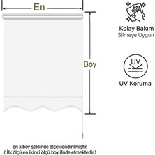 Mekstor Beyaz Güneşlik Stor Perde ( Etek Dilimli )