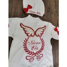 Minik Adımlar Isme Özel Nakışlı Bebek Tulumu Isimli Tulum Seti