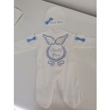 Minik Adımlar Isme Özel Nakışlı Bebek Tulumu Isimli Tulum Seti
