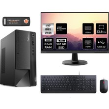 Lenovo Thinkcentre Neo 50T Intel Core I5 12400 8gb 512GB SSD RX550/4GB 23.8" Fhd Monitör Fdos 11SE00MJTX Masaüstü Bilgisayar & Per4 USB Bellek 11SE00MJTXMNT1302