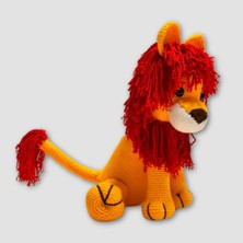 Uretti El Yapımı Amigurumi Aslan  28cm - Sarı / Kırmızı