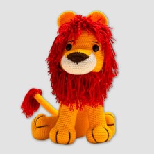 Uretti El Yapımı Amigurumi Aslan  28cm - Sarı / Kırmızı