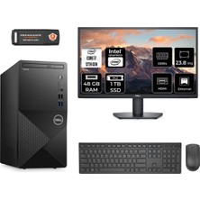 Dell Vostro 3910MT Intel Core I7 12700 48GB 1tb SSD 23.8" Fhd Monitör Fdos N7600VDT3910 Masaüstü Bilgisayar & Per4 USB Bellek N7600VDT3910MNT343