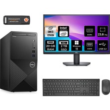 Dell Vostro 3910MT Intel Core I3 12100 20GB 2tb SSD 23.8" Fhd Monitör W11H N3563VDT3910 Masaüstü Bilgisayar & Per4 USB Bellek N3563VDT3910MNT369