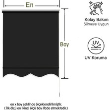 Mekstor Siyah Güneşlik Stor Perde Etek Dilimli