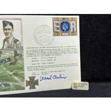 1977 Ingiltere Kraliyet Hava Kuvvetleri Raf Gc Leonard Cheshire Vc Cover Sgd Leonard Cheshire Vc Royal Air Force Fdc  Ilk Gün Zarfı Islak Imzalı Limited