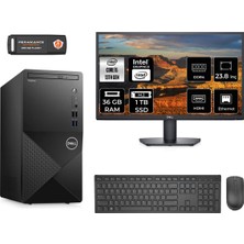 Dell Vostro 3020 Intel Core I5 13400 36GB 1tb SSD 23.8" Fhd Monitör Fdos N2046VDT3020MTU Masaüstü Bilgisayar & Per4 USB Bellek  N2046VDT3020MTUMNT333