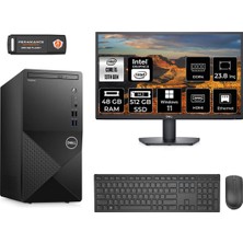 Dell Vostro 3020 Intel Core I5 13400 48GB 512GB SSD 23.8" Fhd Monitör W11P N2046VDT3020MTU Masaüstü Bilgisayar & Per4 USB Bellek  N2046VDT3020MTUMNT442