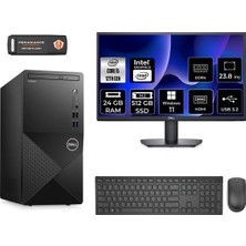 Dell Vostro 3910MT Intel Core I5 12400 24GB 512GB SSD 23.8" Fhd Monitör W11P N7519VDT3910 & Masaüstü Bilgisayar & Per4 USB Bellek N7519VDT3910MNT422