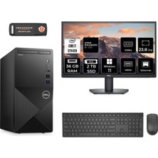 Dell Vostro 3910MT Intel Core I7 12700 36GB 2tb SSD RX550/4GB 23.8" Fhd Monitör W11H N7598VDT3910 Masaüstü Bilgisayar & Per4 USB Bellek N7598VDT3910MNT1384