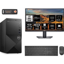 Dell Vostro 3020 Intel Core I5 13400 36GB 1tb SSD RX550/4GB 23.8" Fhd Monitör W11P N2050VDT3020MTU Masaüstü Bilgisayar & Per4 USB Bellek N2050VDT3020MTUMNT1433