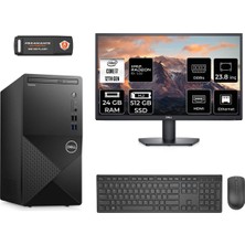 Dell Vostro 3910MT Intel Core I7 12700 24GB 512GB SSD RX550/4GB 23.8" Fhd Monitör Fdos N7598VDT3910 Masaüstü Bilgisayar & Per4 USB Bellek N7598VDT3910MNT1322