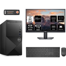 Dell Vostro 3910MT Intel Core I7 12700 16GB 1tb SSD RX550/4GB 23.8" Fhd Monitör Fdos N7600VDT3910 Masaüstü Bilgisayar & Per4 USB Bellek N7600VDT3910MNT1313