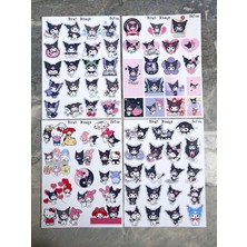 Hiras Dizayn Kuromi Sticker 4 Sayfa 70 Adet Sticker My Melody Hello Kitty Çıkartma Etiket Laptop Defter Telefon