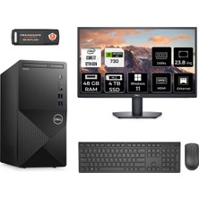 Dell Vostro 3910MT Intel Core I7 12700 48GB 4tb SSD GT730/4GB 23.8" Fhd Monitör W11P N7598VDT3910 Masaüstü Bilgisayar & Per4 USB Bellek N7598VDT3910MNT2445