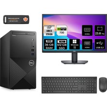 Dell Vostro 3910MT Intel Core I3 12100 36GB 512GB SSD GT730/4GB 23.8" Fhd Monitör W11P N3563VDT3910 Masaüstü Bilgisayar & Per4 USB Bellek N3563VDT3910MNT2432