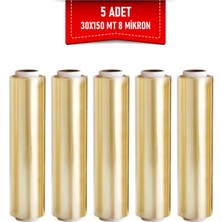 Floraplast Dayanıklı Steril Esnek 30 cm 150 mt 8 Mic Mutfak Streç 5 Adet